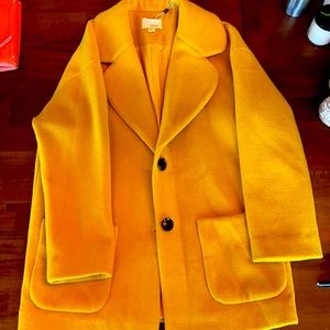 Pea coat / overcoat. Mustard yellow.